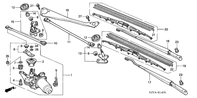 2006 Honda Insight Front Windshield Wiper Diagram