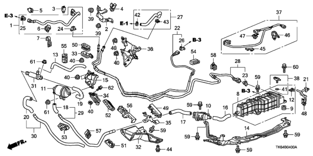 2009 Honda Fit Filter, Canister Diagram for 17315-TK6-A01