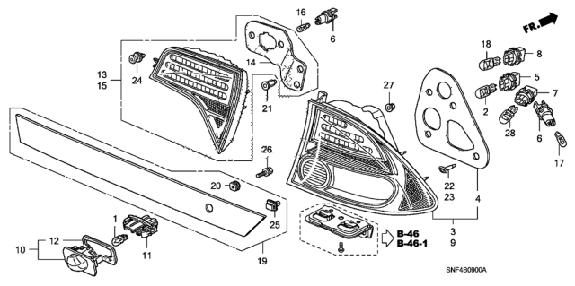 2007 Honda Civic Taillight - License Light Diagram