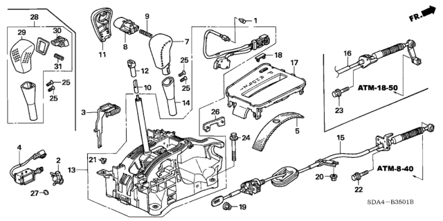 2005 Honda Accord Knob (LEA) Diagram for 54131-SDA-A51