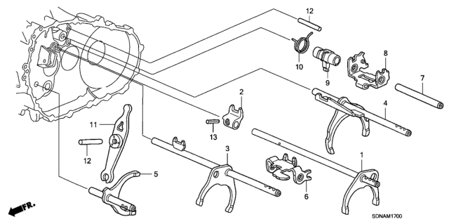 2007 Honda Accord Fork, Gearshift (1-2) Diagram for 24220-PYZ-000