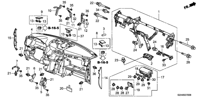 2012 Honda Pilot Nut, Lock (M5) Diagram for 90322-SR3-J80