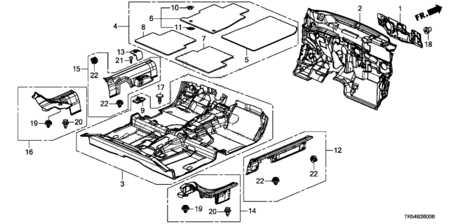 2012 Honda Civic Floor Mat, R. RR. *YR336L* (CHEEK BROWN) Diagram for 83603-TR3-A01ZB