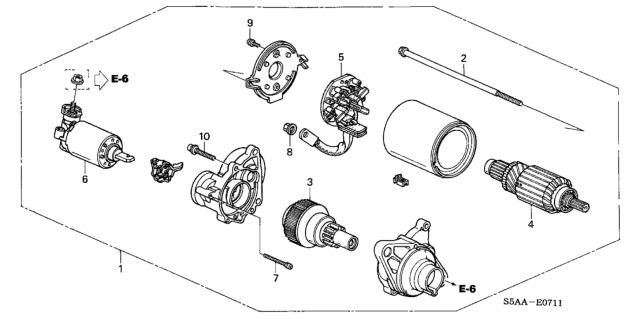 2002 Honda Civic Starter Motor (Mitsuba) Diagram