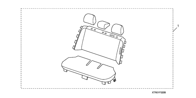 2014 Honda Civic Seat Cover (2nd Row) Diagram