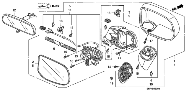 2007 Honda Civic 4 Door GX KA 5AT Mirror Diagram