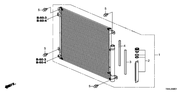 2020 Honda Civic A/C Air Conditioner (Condenser) Diagram