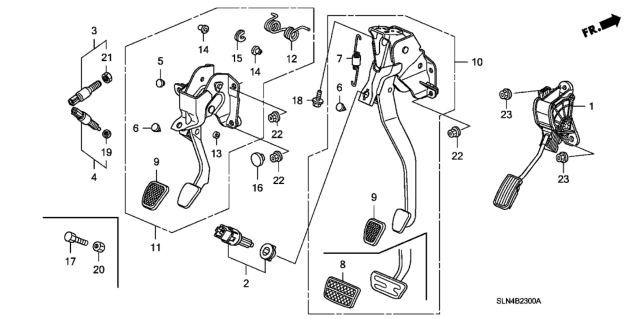 2007 Honda Fit Pedal Diagram