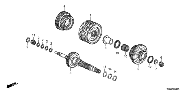 2011 Honda Odyssey Gear,M-5 Diagram for 23481-R97-A00