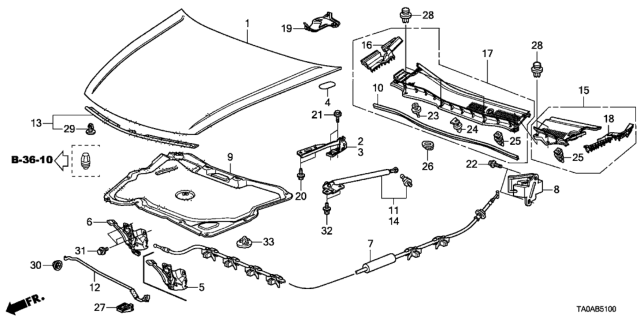 2012 Honda Accord Engine Hood Diagram