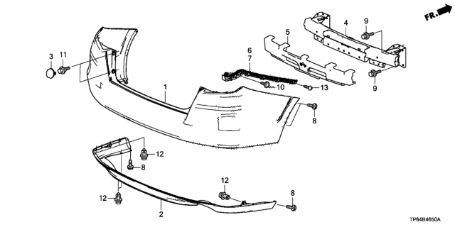 2011 Honda Crosstour Cap, RR. Bumper *R525P* (TANGO RED PEARL) Diagram for 71503-S6A-900YP