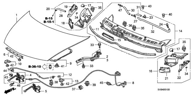 2011 Honda Civic Engine Hood Diagram