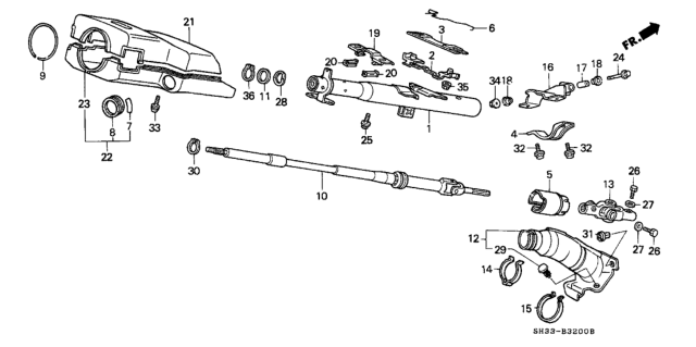 1991 Honda Civic Steering Column Diagram