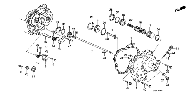 1990 Honda CRX 2 Door DX KA 4AT AT Right Side Cover Diagram