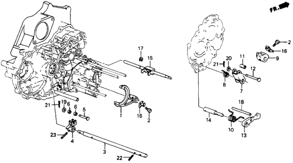 1987 Honda CRX 2 Door DX KA 4AT 4AT Shift Fork Diagram