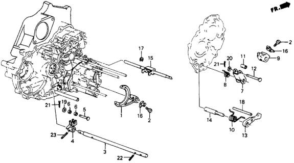 1986 Honda CRX 4AT Shift Fork Diagram