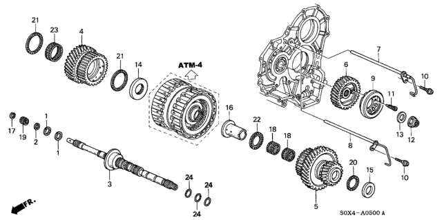 2001 Honda Odyssey AT Mainshaft Diagram