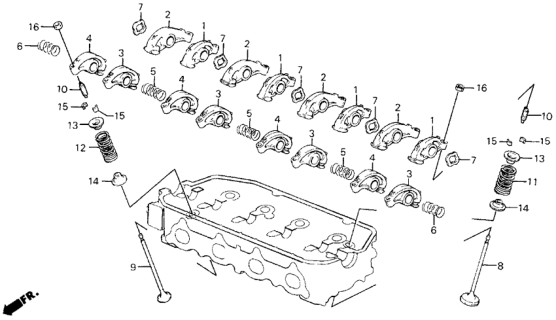 1989 Honda Civic Spring, Exhuast Valve (Brown) (Chuo Spring) Diagram for 14762-PM3-014