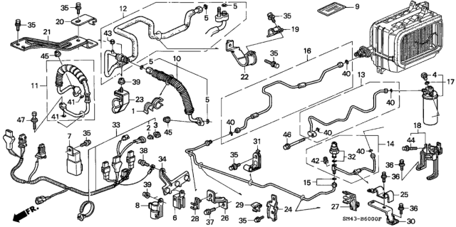 1990 Honda Accord Pipe, Suction Diagram for 80321-SM4-A04