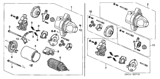 2009 Honda Civic Starter Motor (Mitsuba) Diagram