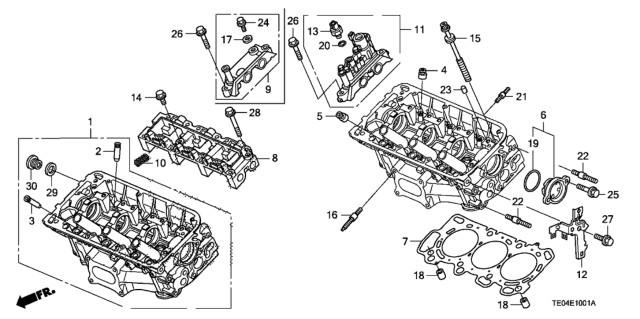 2010 Honda Accord Front Cylinder Head (V6) Diagram