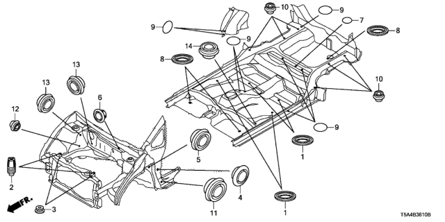 2017 Honda Fit Grommet (Front) Diagram