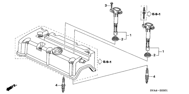 2006 Honda Civic Plug Hole Coil (2.0L) Diagram