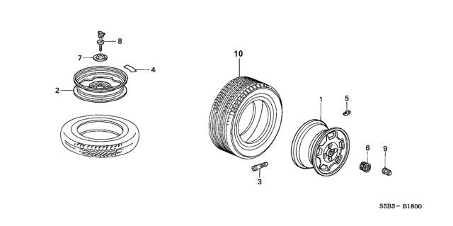 2005 Honda Civic Wheel Disk Diagram