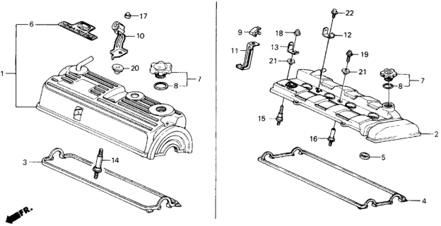 1988 Honda Prelude Cylinder Head Cover Diagram