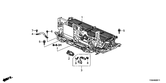 2017 Honda Accord Hybrid 4 Door HYBRID (EXL) KA CVT Battery Pack Diagram