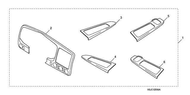 2013 Honda Ridgeline Metallic Interior Trim Diagram