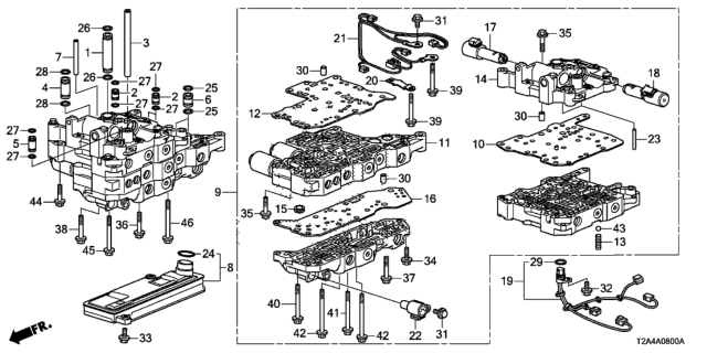 2014 Honda Accord AT Valve Body (L4) Diagram