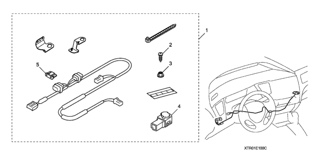 2013 Honda Civic 4 Door SI (HPT) KA 6MT Interior Illumination (Red) Diagram