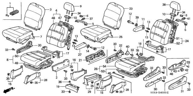 2001 Honda Odyssey Armrest Assembly, Right Front Seat (Mild Beige) Diagram for 81180-S0X-A11ZC