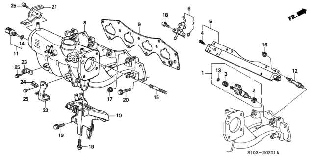 2000 Honda CR-V Stay L, Engine Wire Harness Diagram for 32750-PHK-000