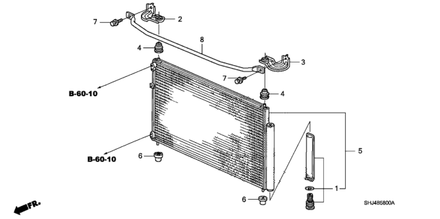 2006 Honda Odyssey 5 Door EXL-T (NAVIGATION) KA 5AT A/C Condenser Diagram
