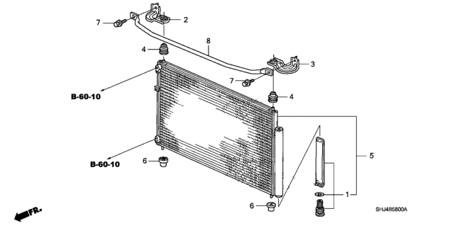 2009 Honda Odyssey Condenser Diagram for 80110-SHJ-A02