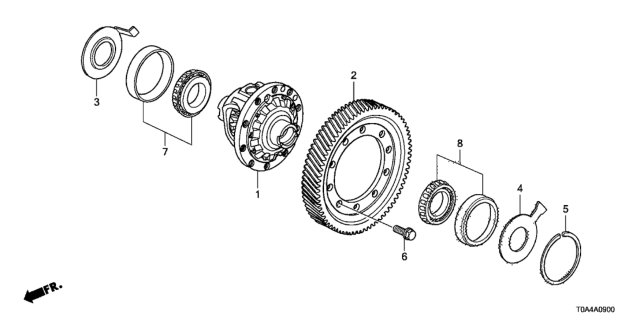 2014 Honda CR-V AT Differential Diagram