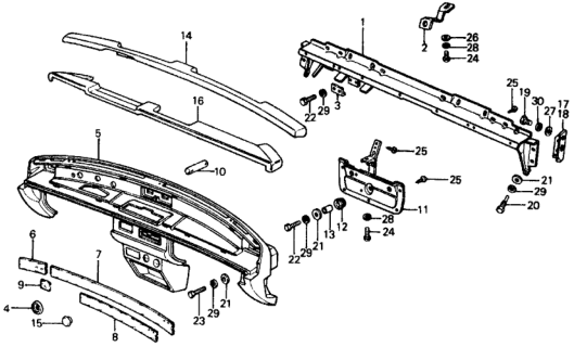 1977 Honda Civic Panel, Instrument Diagram for 66821-657-670