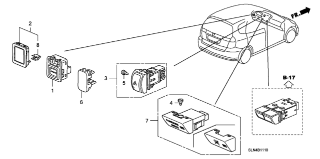 2007 Honda Fit Bulb, Neo-Wedge (14V 60Ma) Diagram for 35871-SFA-003