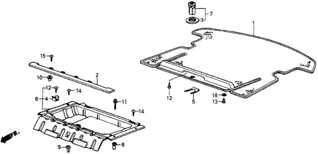 1985 Honda CRX Lock Assembly, Personal Trunk Diagram for 85503-SB2-671