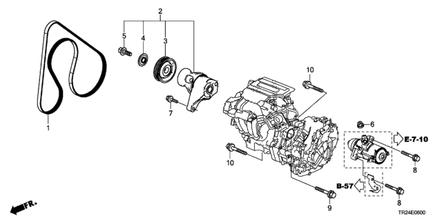 2012 Honda Civic Pulley, Idler Diagram for 31180-RW0-003