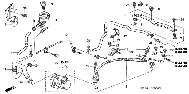 2005 Honda CR-V Hose, Oil Tank Diagram for 53733-S9A-003