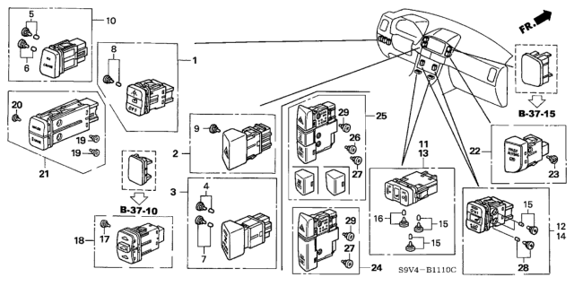 2005 Honda Pilot Bulb, Neo-Wedge (14V 60Ma) (Toyo) Diagram for 35871-S3N-901