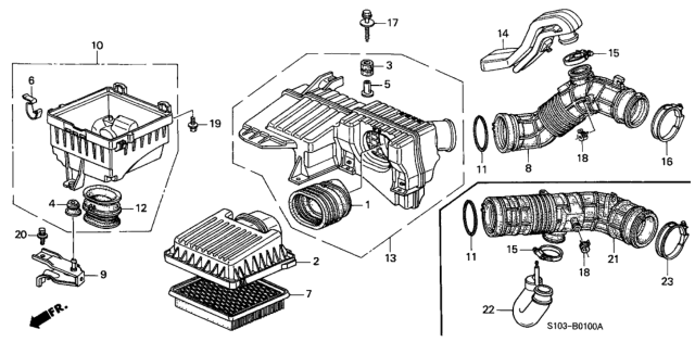 2001 Honda CR-V Tube, Side Branch Diagram for 17281-PHK-000