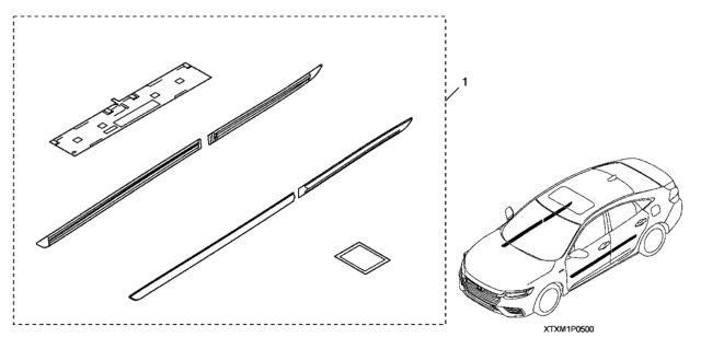 2019 Honda Insight Body Side Molding Diagram