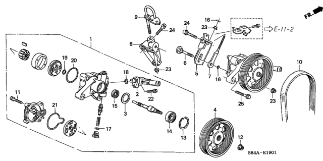 2002 Honda Accord P.S. Pump - Bracket (V6) Diagram