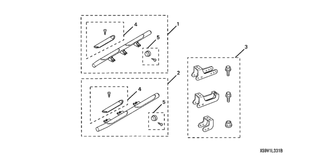 2007 Honda Pilot 5 Door LX (2WD) KA 5AT Side Steps (Chrome) Diagram