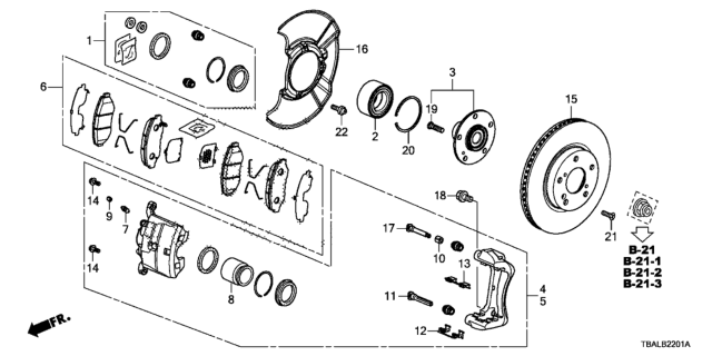 2021 Honda Civic Front Brake Diagram