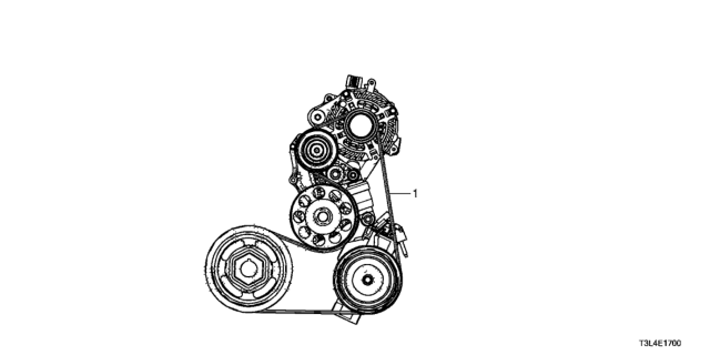 2016 Honda Accord Alternator Belt (L4) Diagram